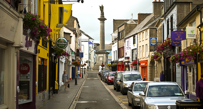Stadtzentrum von Ennis während eines LISA! Englisch-Sprachaufenthalts für Schüler in Irland